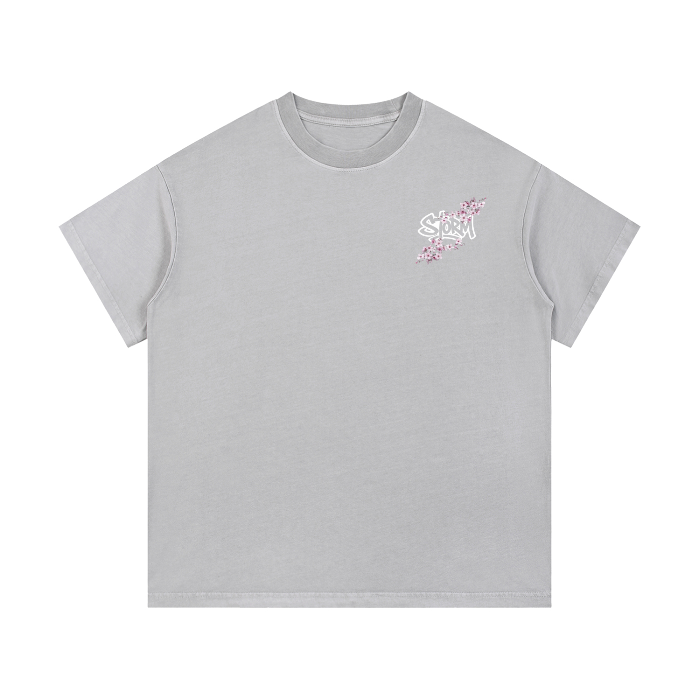 Washed Cotton T-Shirt flower design