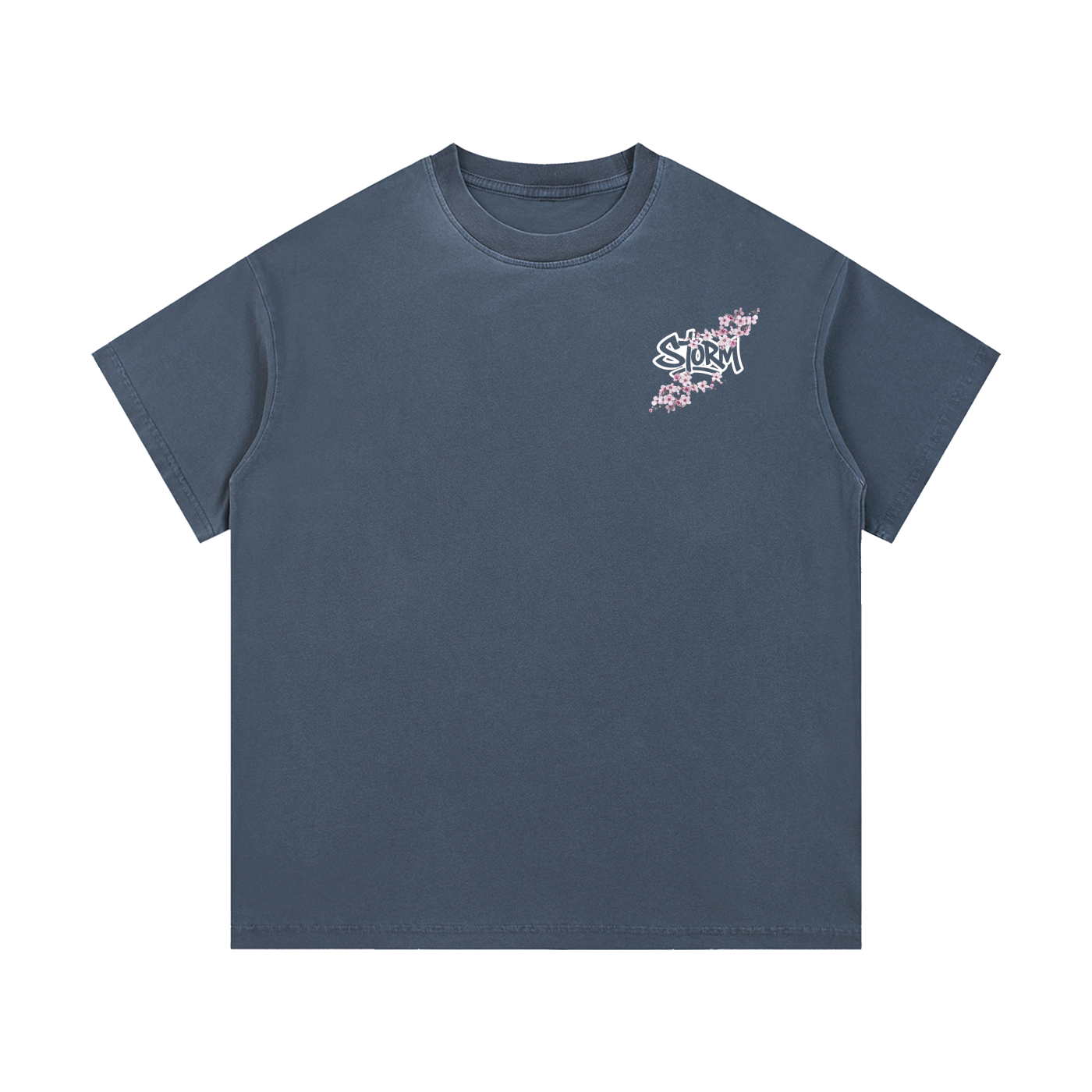 Washed Cotton T-Shirt flower design