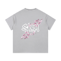 Washed Cotton T-Shirt flower design