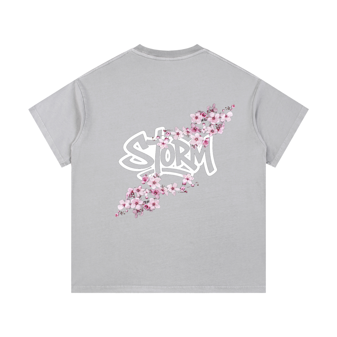 Washed Cotton T-Shirt flower design