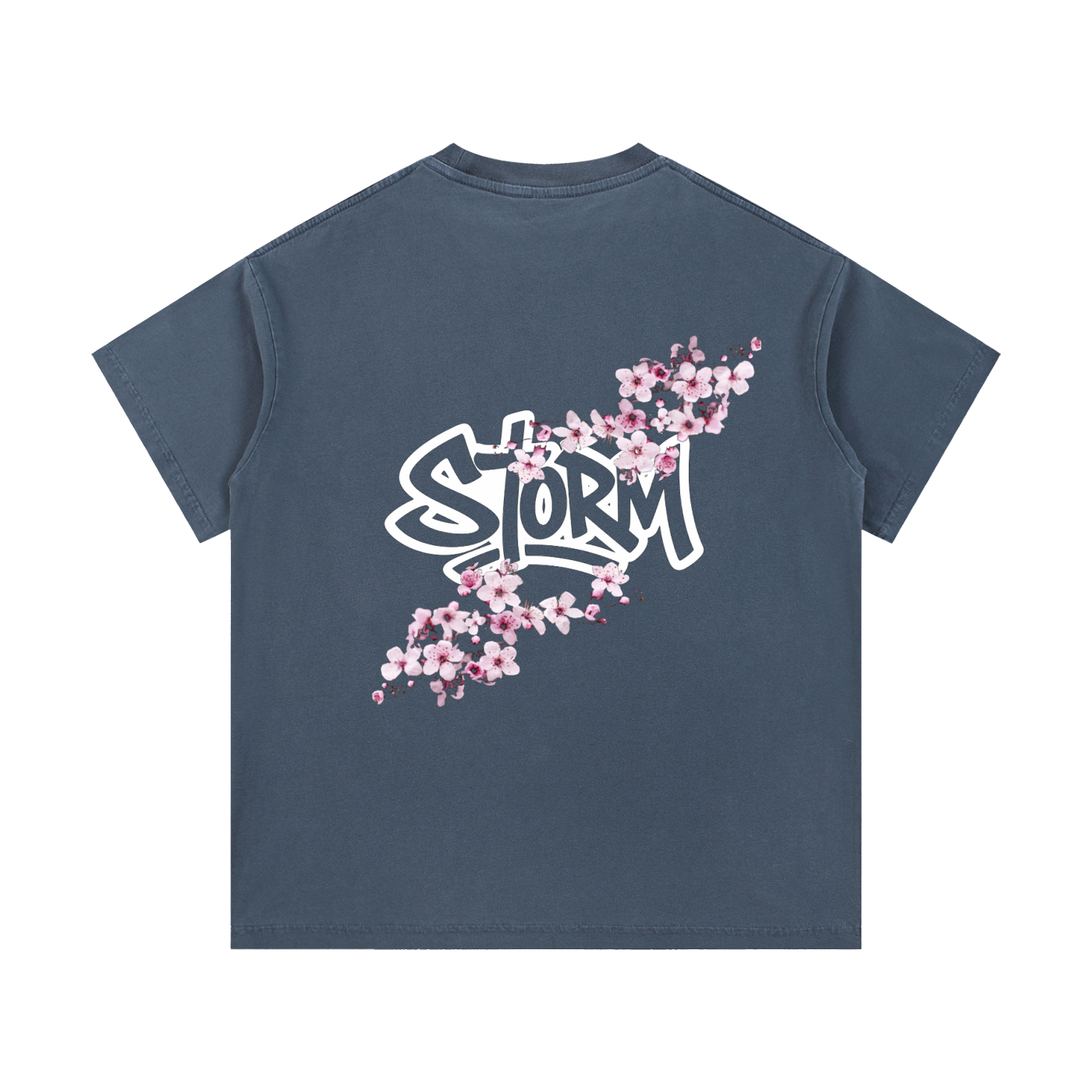 Washed Cotton T-Shirt flower design